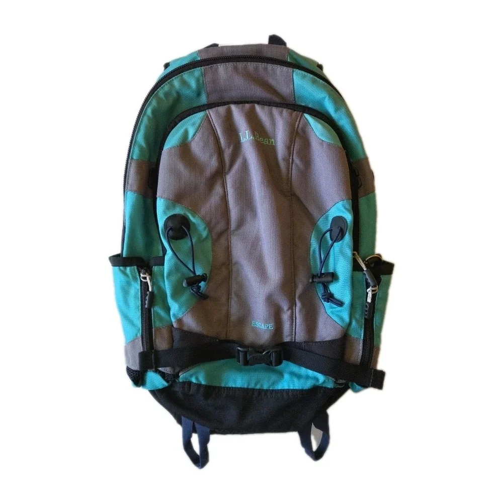 LL Bean Escape Backpack Daypack Hiking Blue Lightweight Pockets